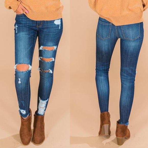 KanCAn denim distressed skinny Jeans - Picture 3 of 4